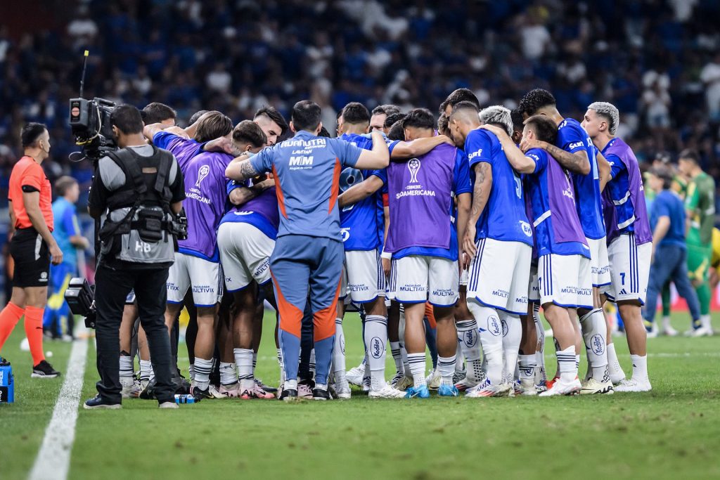 Elenco, Cruzeiro x Boca Juniors, no Mineirão, em Belo Horizonte. Foto: Gustavo Aleixo/Cruzeiro